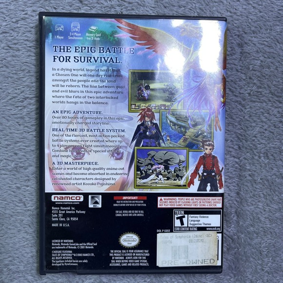 Nintendo GameCube Tales of Symphonia Zeldic GC Video Game‎ Disc 1 and 2 - Picture 2 of 6